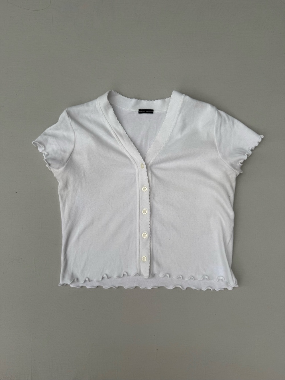 Brand Melville Women’s White Button-Front Short Sleeve Top
